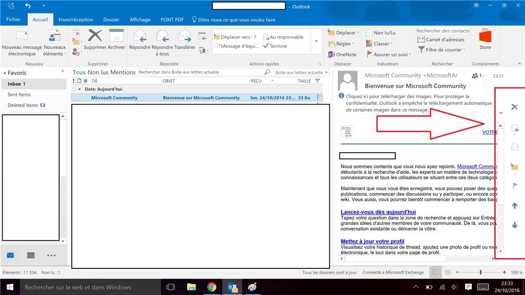 Outlook Comment Masquer Les Boutons D Action Rapide Droite Du