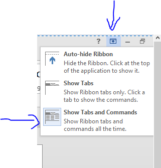 Show Tabs And Commands Microsoft Community