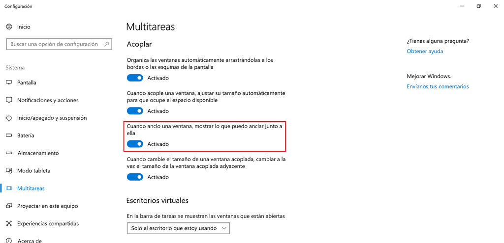 Windows 10 Deshabilitar Sugerencias De Programas Al Anclar Ventanas