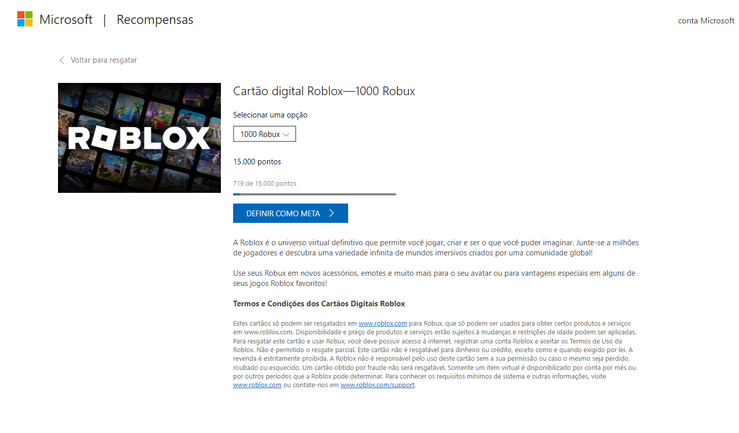Comprei 80 Robux no Roblox e nao caiu na minha conta pedi reebolso mas -  Microsoft Community