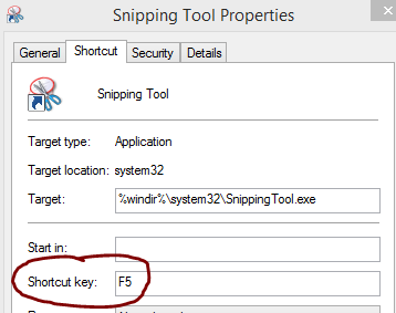 Made Snipping Tool shortcut key, and i still need to press 'New