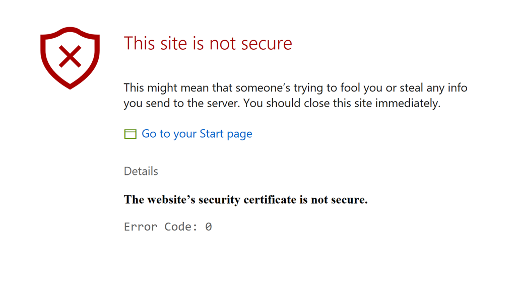 This is an example of a site not secured by an SSL certificate.