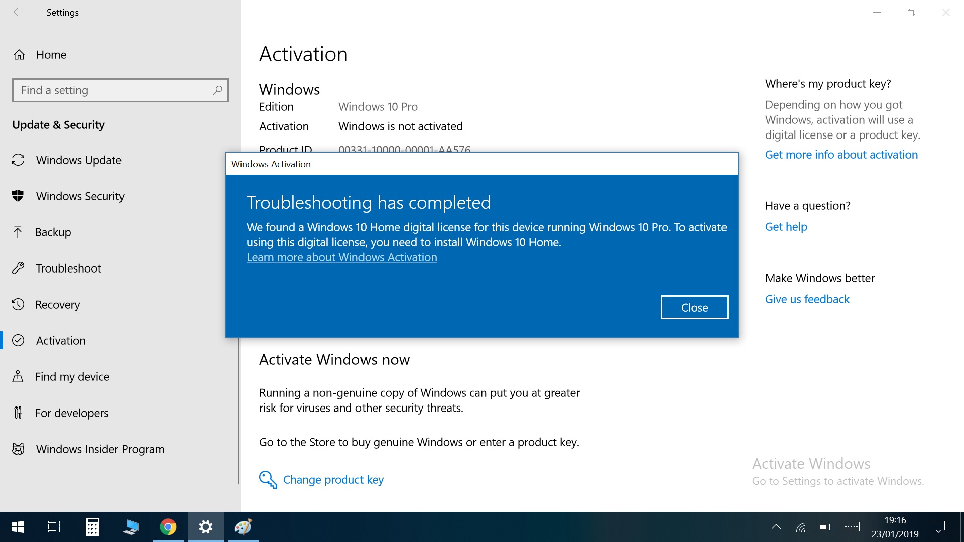 Unable To Activate Windows 10 Pro - Microsoft Community