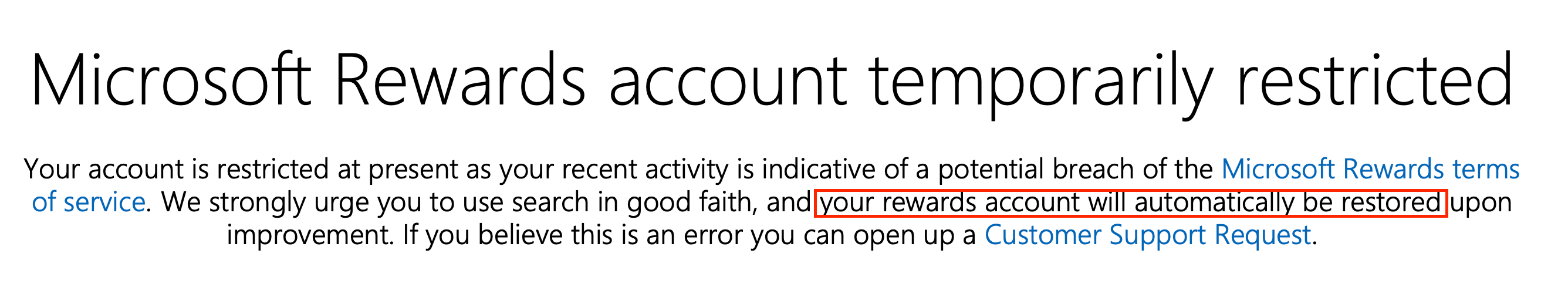 Microsoft Rewards Account Suspended Problem Solve