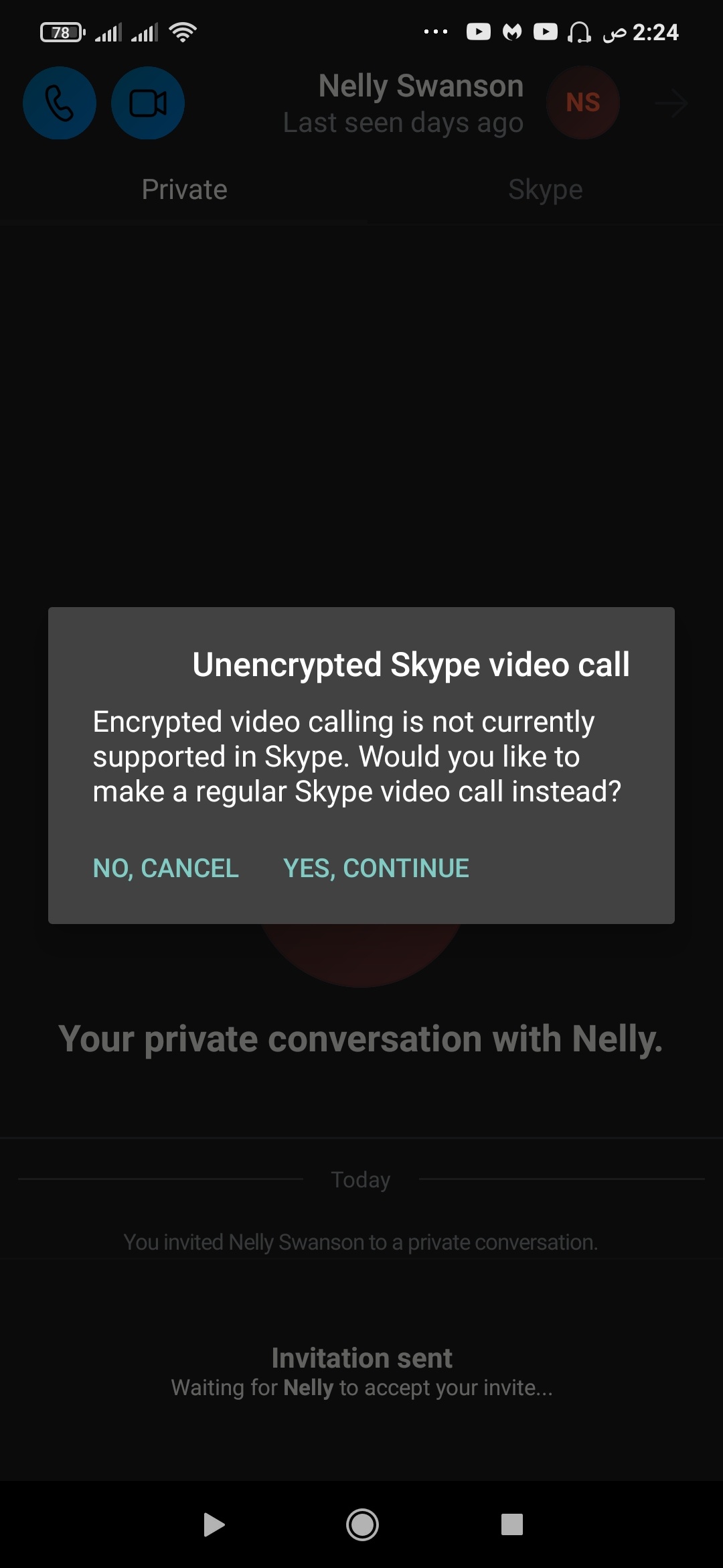 Danger in skype chat