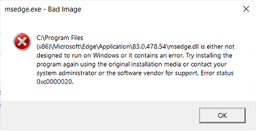 msedge.exe - Bad Image - Microsoft Community