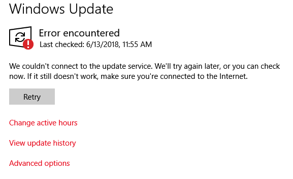 error Windows update