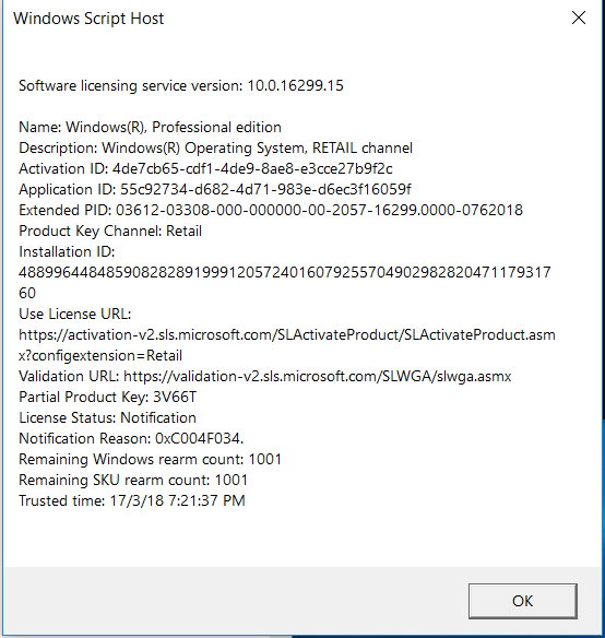 Activation error 0x803fa067 windows 10 - Microsoft Community