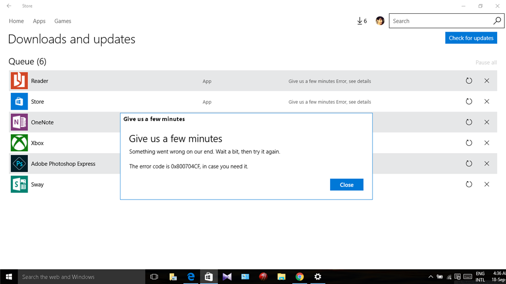 unknown error on window store when downloading somthing - Microsoft ...