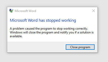 Word Crashes when I load a document - Microsoft Community