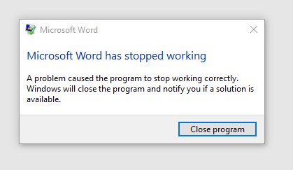 Word Crashes when I load a document Microsoft Community