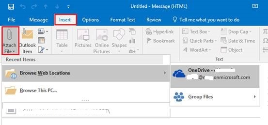 how to send file using microsoft onedrive