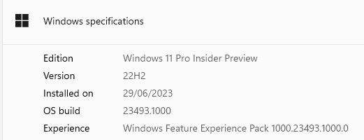 Build 23493 is out to Dev Channel Insiders - Microsoft Community