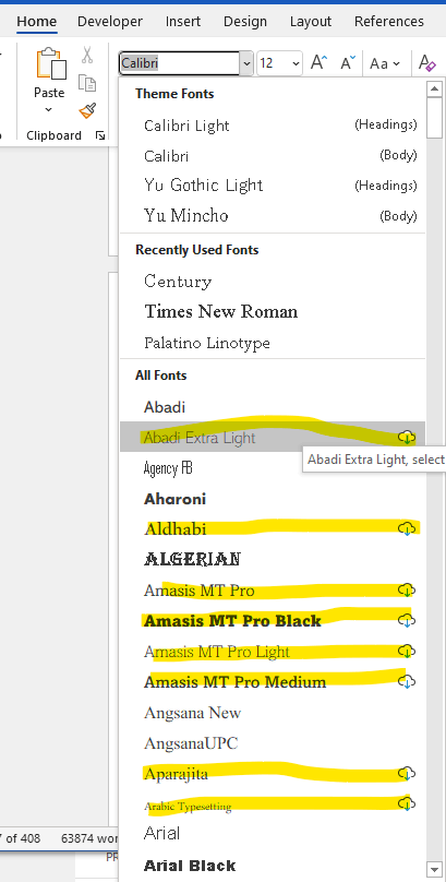 Removing Fonts With A Download Option In Word Microsoft Community