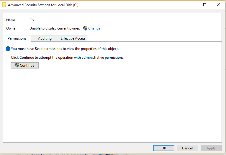 C:/ access denied Local Disc C read permission - Microsoft Community