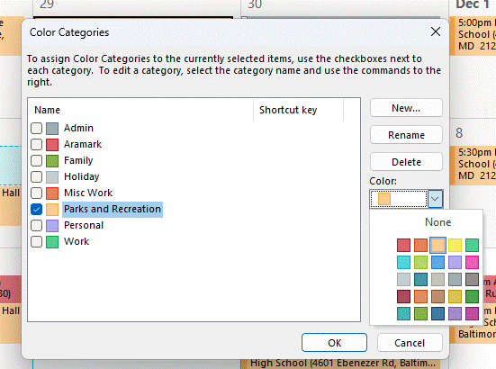 Outlook category opacity - Microsoft Community