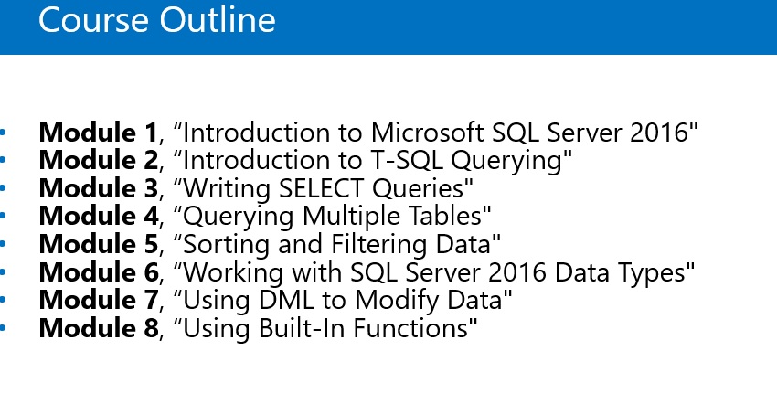 Sql course sales