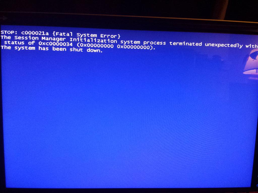 c000021a {Fatal System Error}---- need help i cant do anything to ...