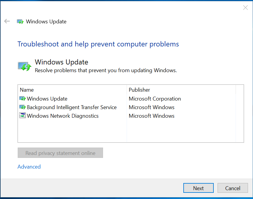 Image result for Using Windows update troubleshooter