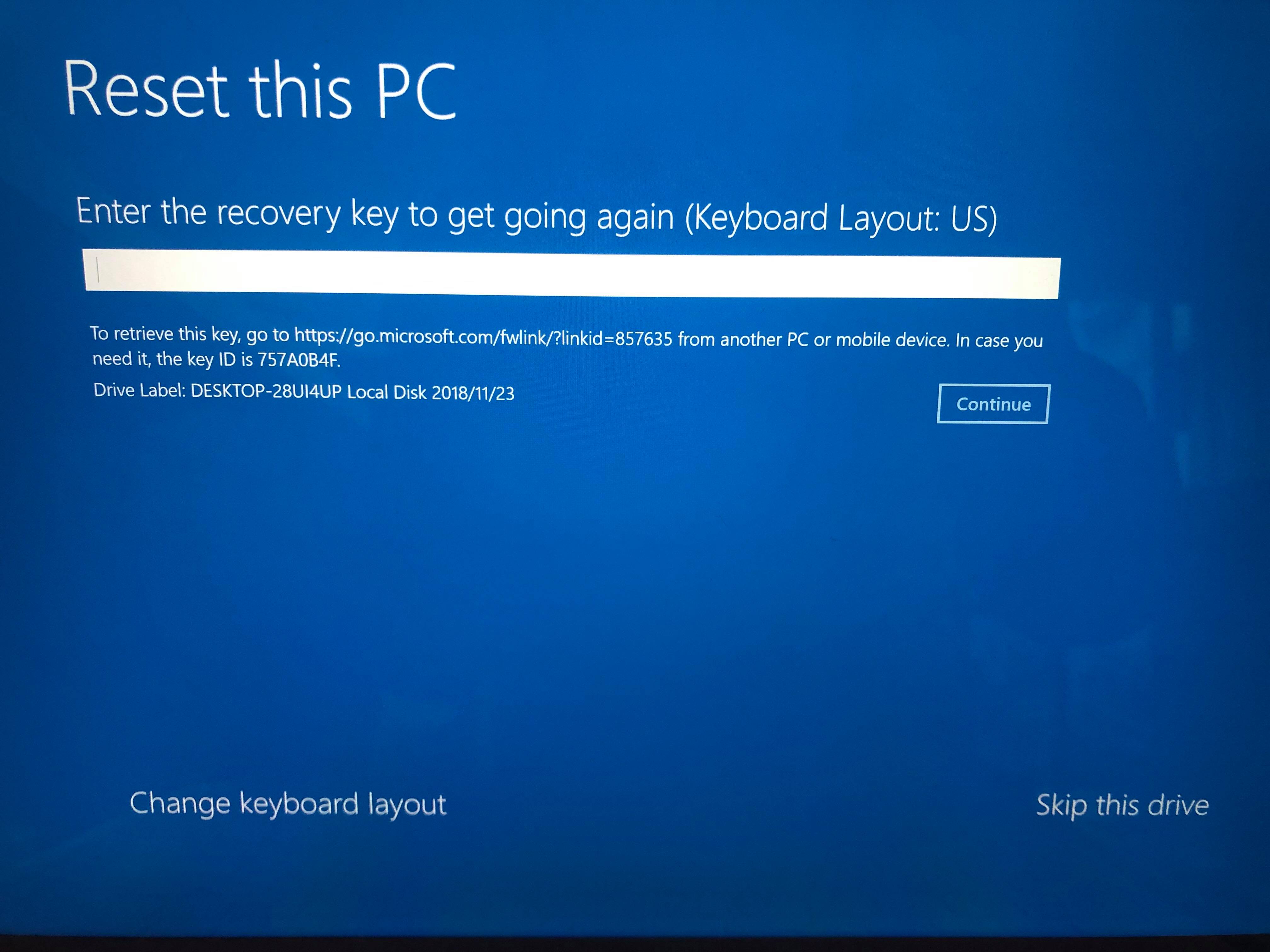some question about recovery key - Microsoft Community