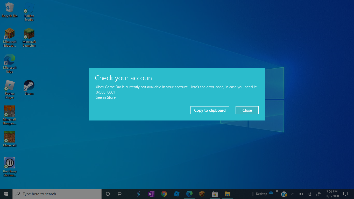 keep getting error code: 0x803F8001 Microsoft Community