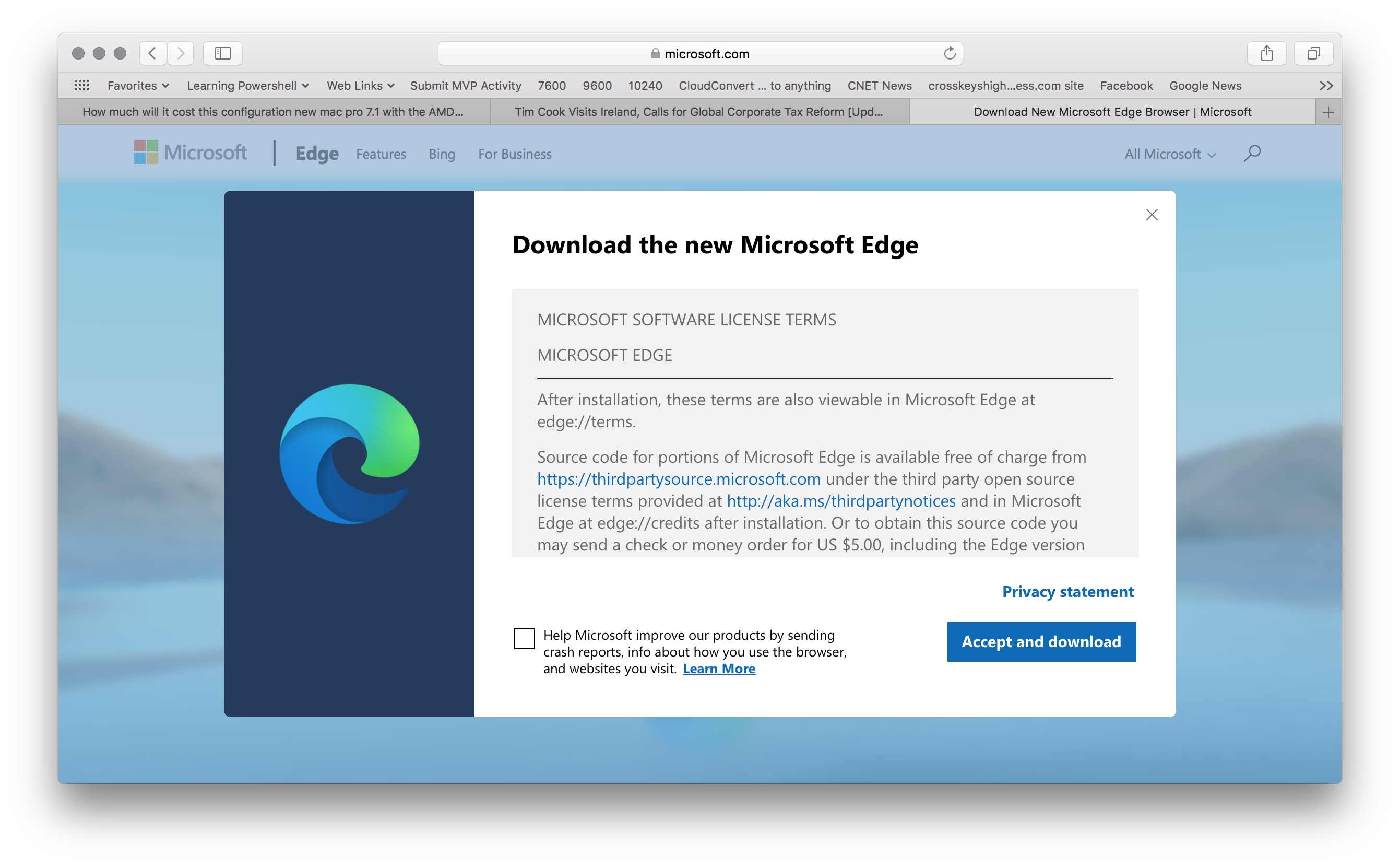 how to download microsoft edge on macbook