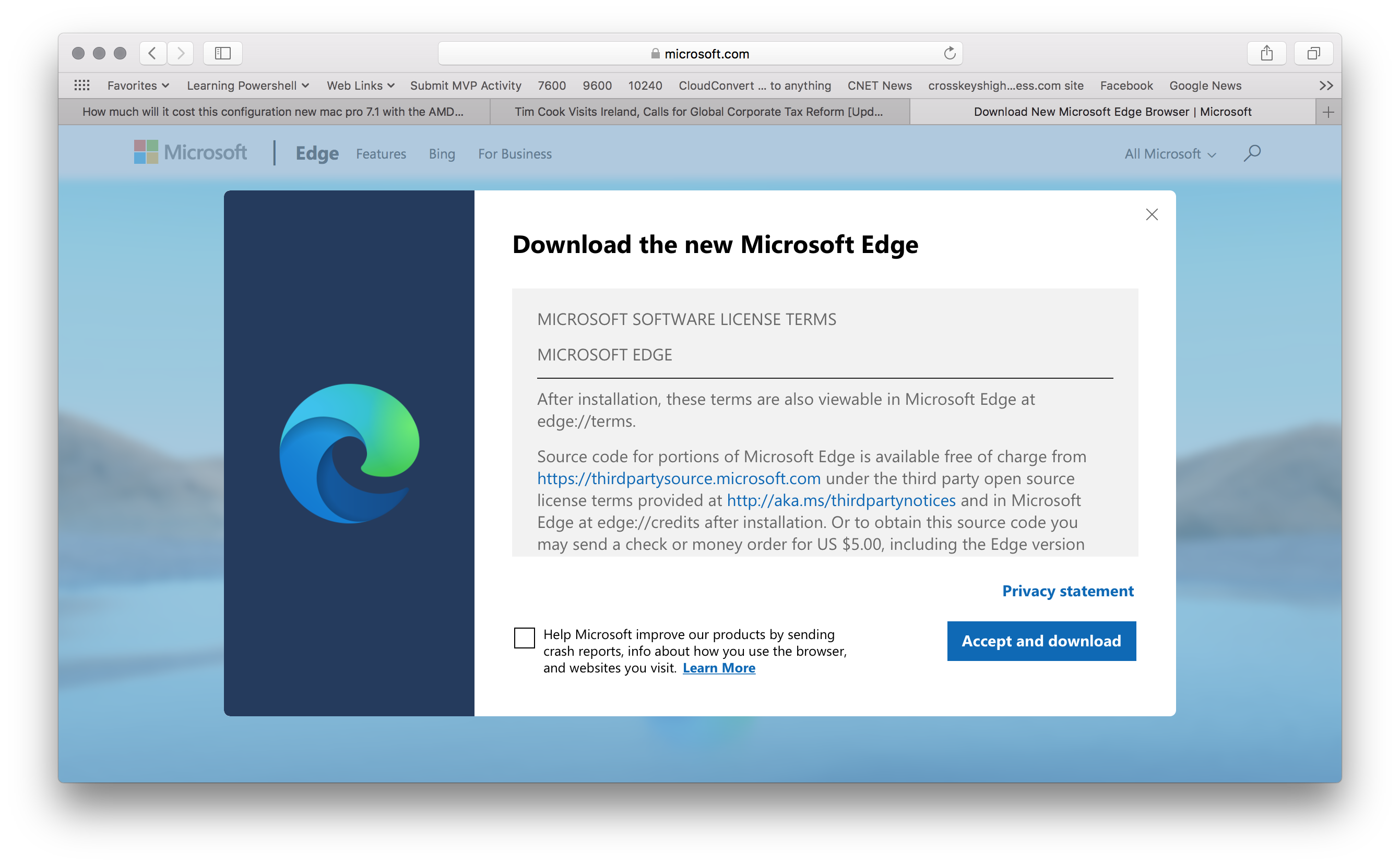 microsoft edge for mac os x