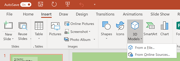 How to add 3D Animated models in PowerPoint -