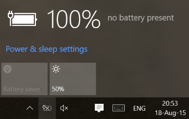 No Battery Present But Showing 100% - Microsoft Community