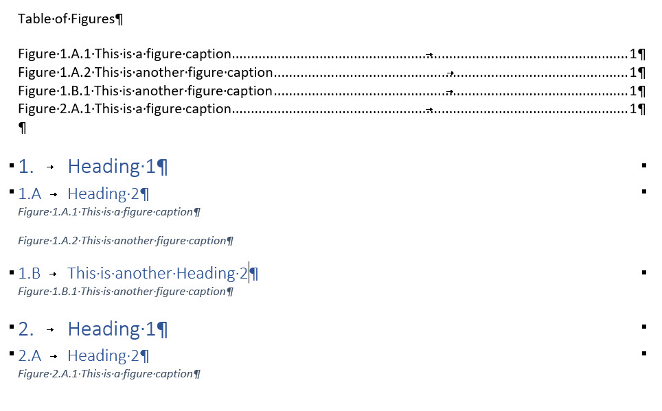 Create sequential numbering of figures and tables in Word 2013
