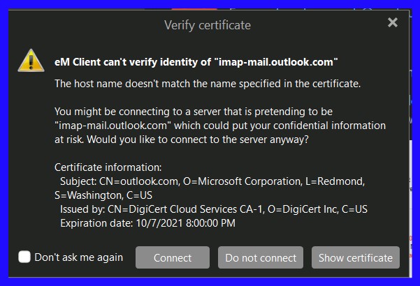 Em client gmail imap error uninstall comodo firewall windows 8
