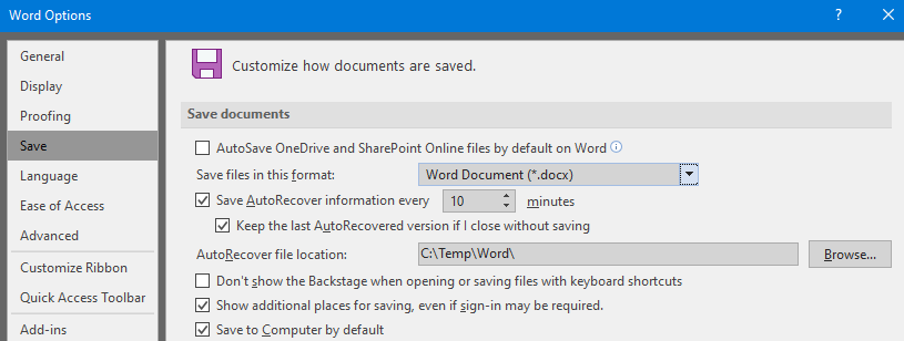 Word 2016 - Force save format to docx - Microsoft Community