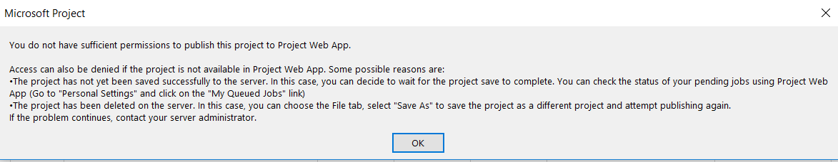 Do Not Have Permission To Publish A Project - Microsoft Community