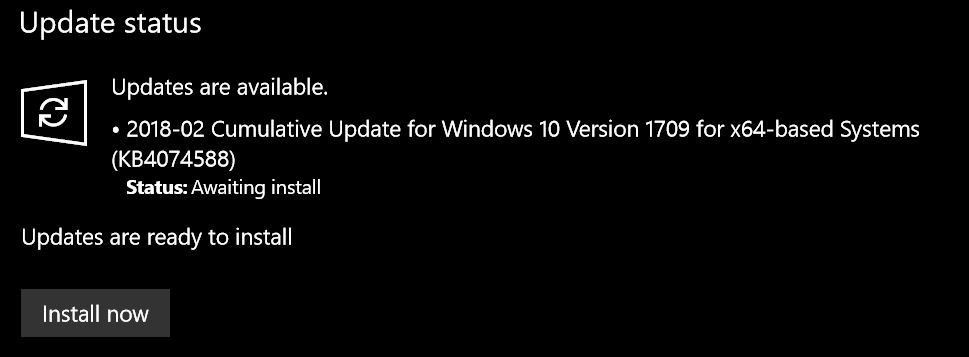 We Could Not Complete Installing Updates Kb4074588 Microsoft Community