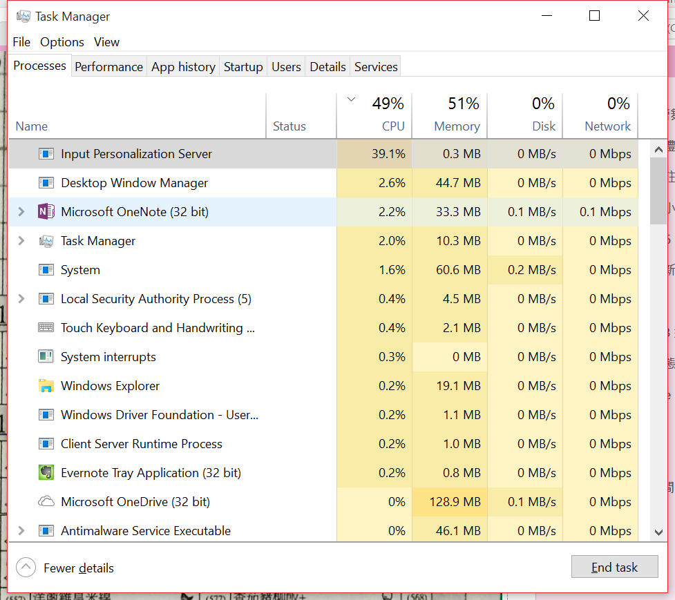 Input Personalization Server keeps taking 40% CPU time.. - Microsoft ...