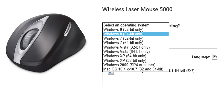 Microsoft mouse shop wireless 5000