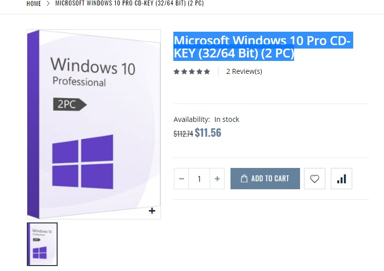 Buy Windows 10 Professional Key For 2PC