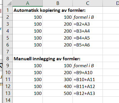 Excel kopierer formler uten å oppdatere tallene - Microsoft-fellesskap