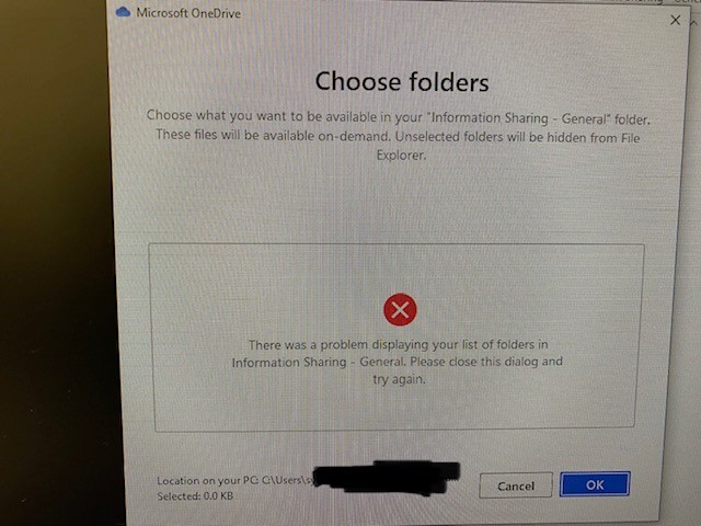 MS Teams Channel folder sync fail. - Microsoft Community