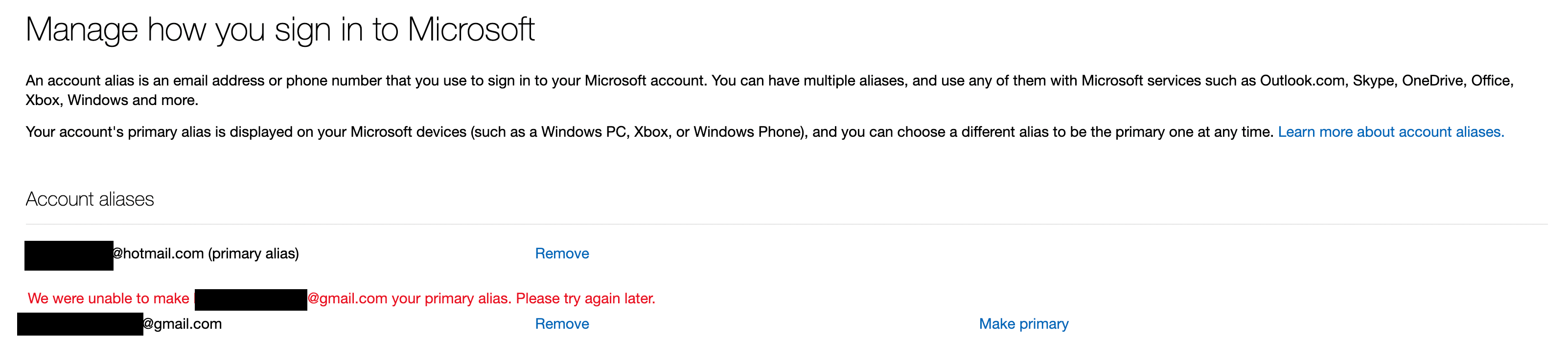 Microsoft Accounts And Aliases. - Microsoft Community