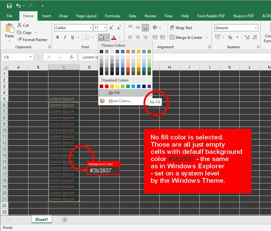 Changed Windows System Theme And Now Excel Has Dark Color In Empty ...