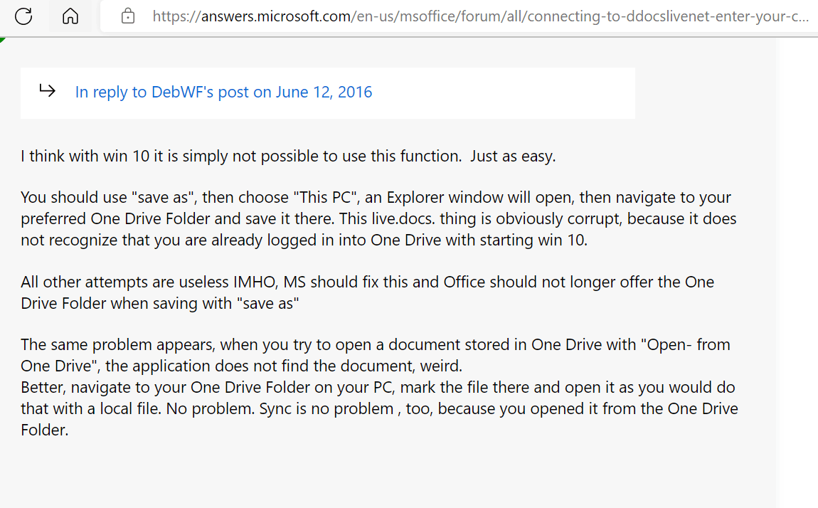 D docs live problem microsoft community