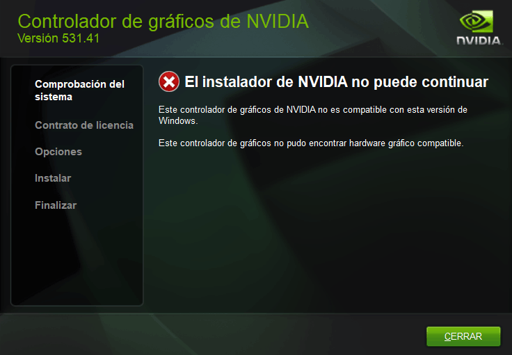 C mo puedo solucionar el error de incompatibilidad de los drivers