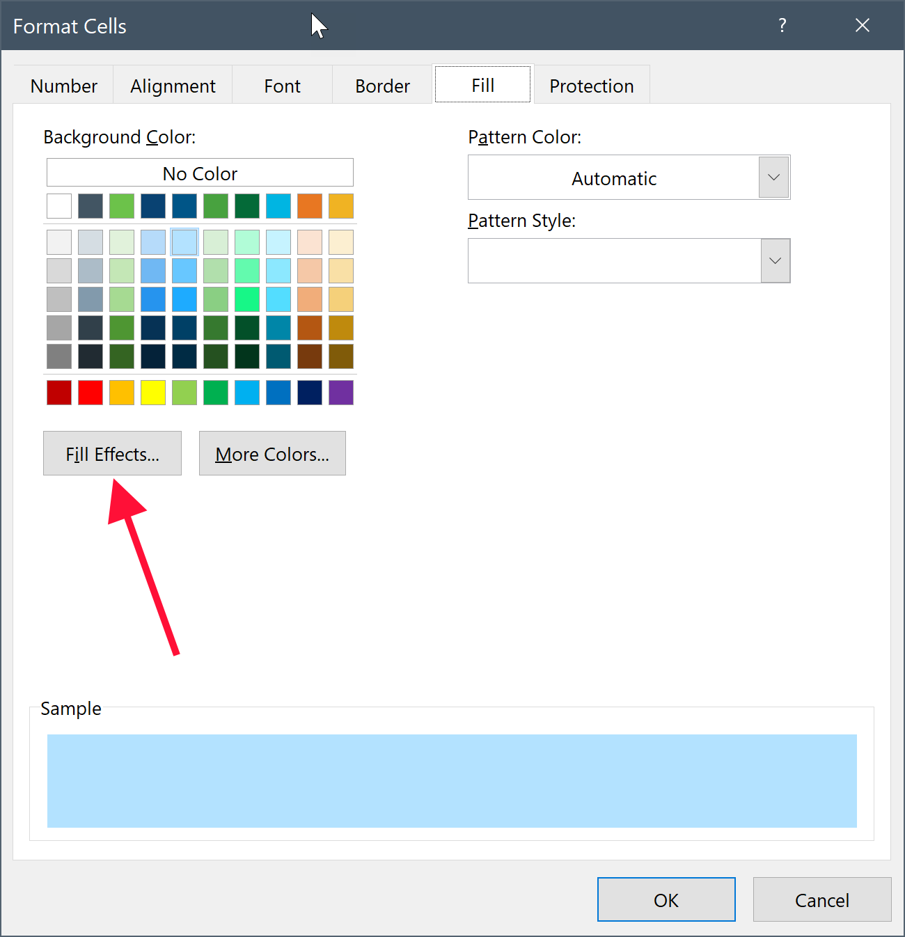 Apply Or Remove A Cell Shading In Excel For Mac Missing Fill Effects Microsoft Community