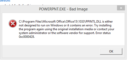 Powerpoint Office 365 Error 1706 - Microsoft Community