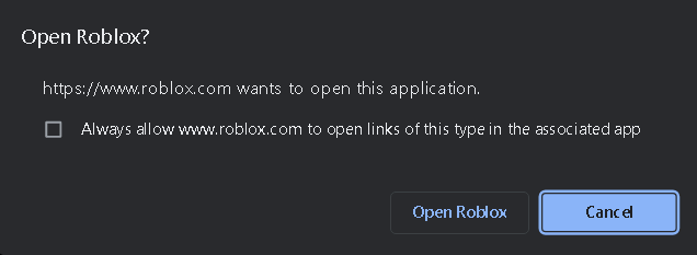 the roblox app that opens when i try play a roblox game through my browser  (constantly does this) : r/RobloxHelp