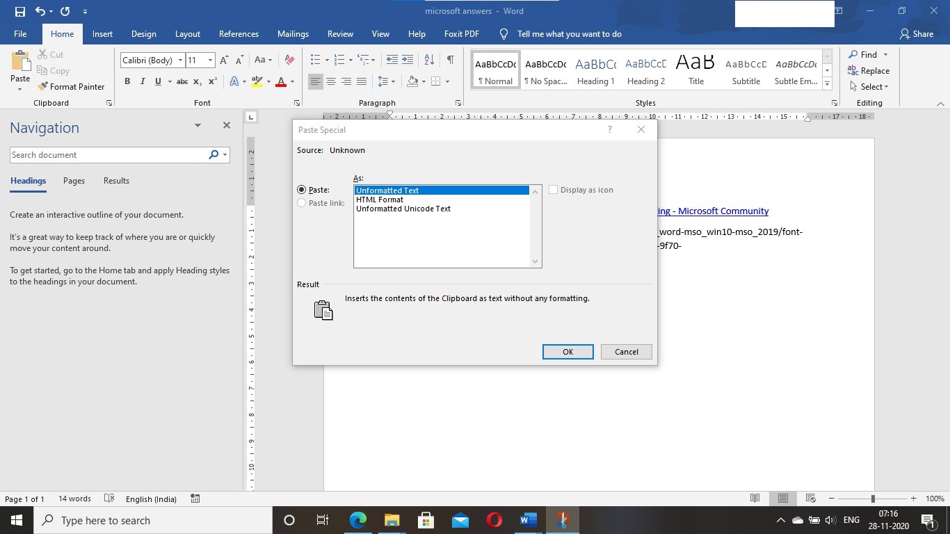 copy pasting urls from internet in microsoft word document getting ...