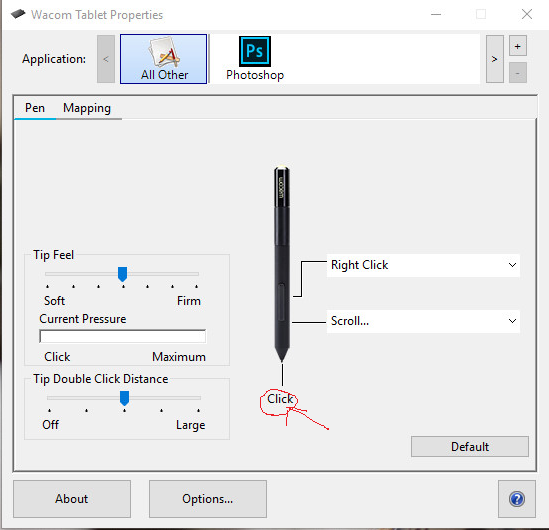 Wacom Stylus Scrolls Rather Than Drawing From Stylus In Photoshop Microsoft Community