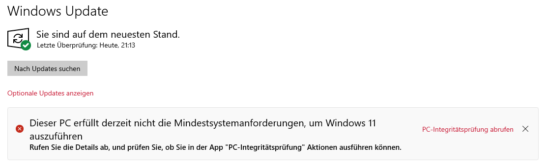 Windows 11 PC-Integrität überprüfen - Windows 11 trotzdem installieren,  kein Problem 