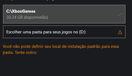 Não consigo trocar o local de instalação de novos apps / Não consigo -  Microsoft Community